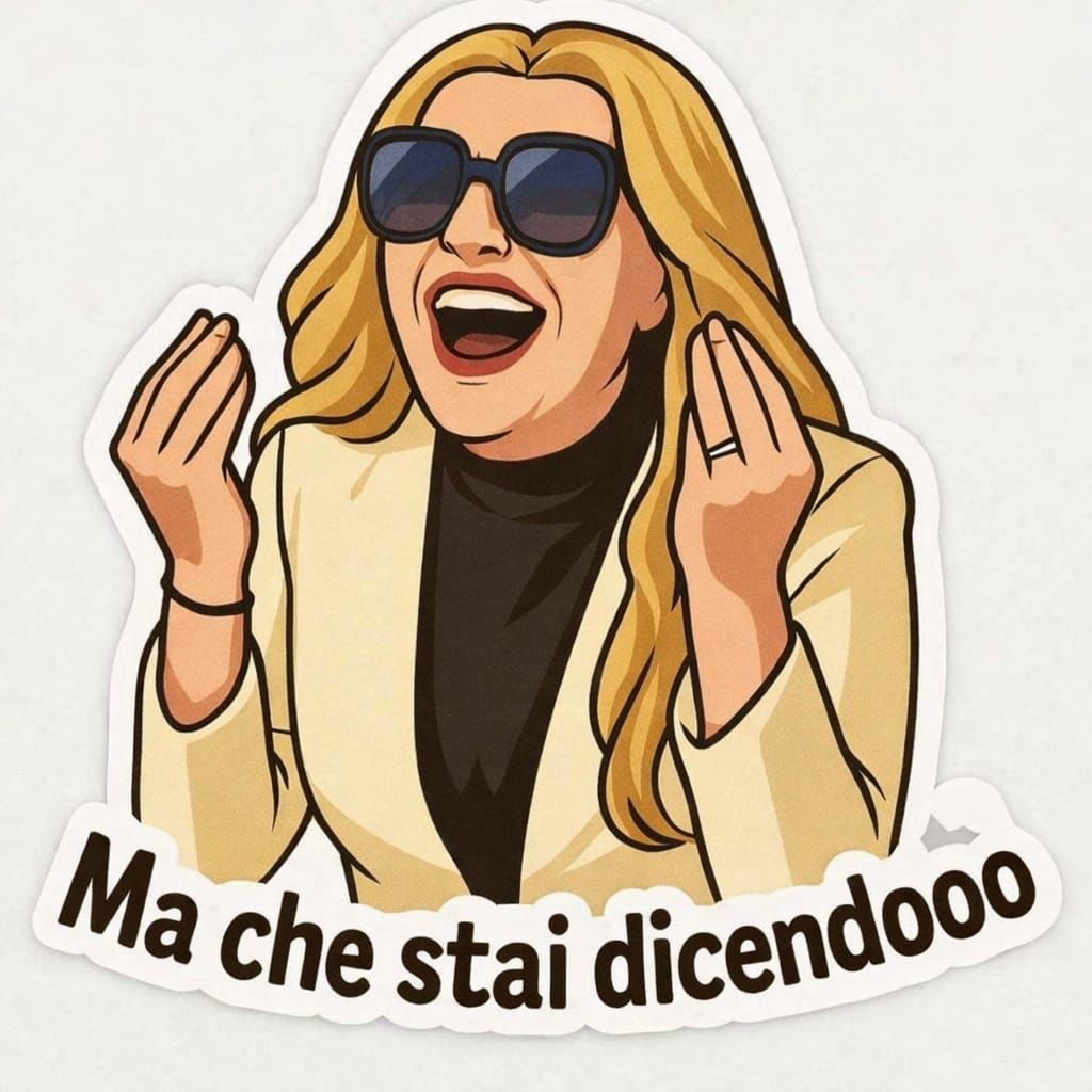 Illustrazione ironica con la scritta Ma che stai dicendo
